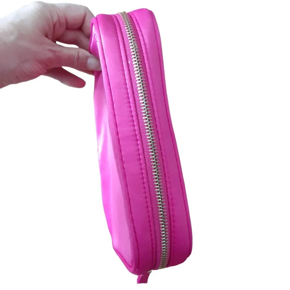 Prada✨ Prada Candy Pink Satin Cosmetic Bag Travel Handbag Clutch